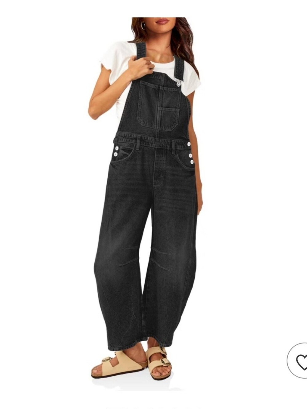Imily Bela Black Wide-Leg Women’s Denim Overalls Size Large NWT